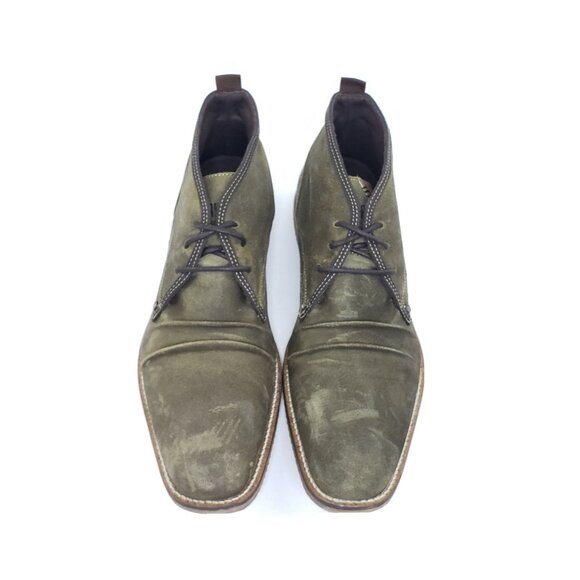 Steve Madden Kasual Mens Chukka Lace-Up Boots Green Suede Leather Size 12